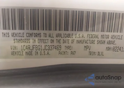 2018 Jeep Grand Cherokee Limited 4X4 из США, поврежденный, VIN 1C4RJFBG1JC337469